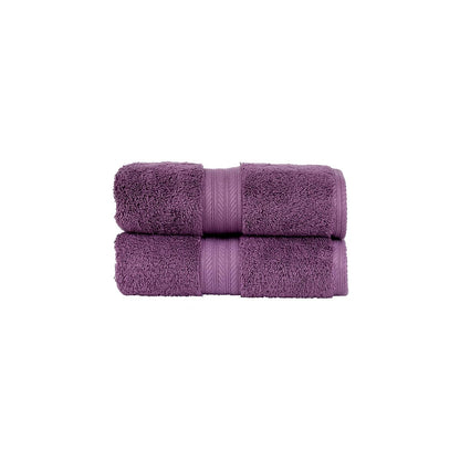 Christy Renaissance 2 Hand Towels Set | Berry Purple | 100% Egyptian Cotton Pile | Luxuriously Soft and Super Absorbent | 675 GSM