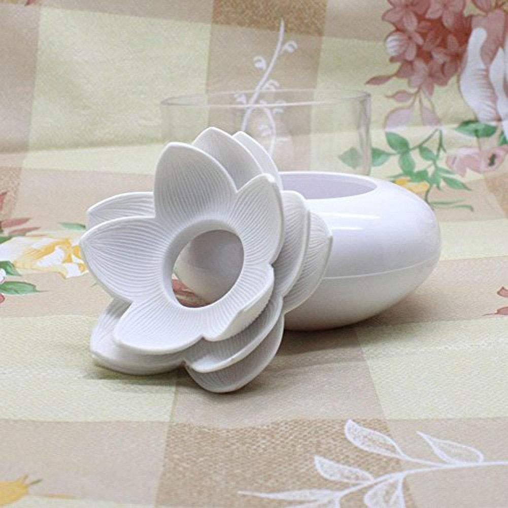 Lotus Cotton Swab Holder,Cotton Bud Small Q-tips Toothpicks Brushes Holder Box Case Storage Organizer Jar with Clear Lid Dustproof Cover