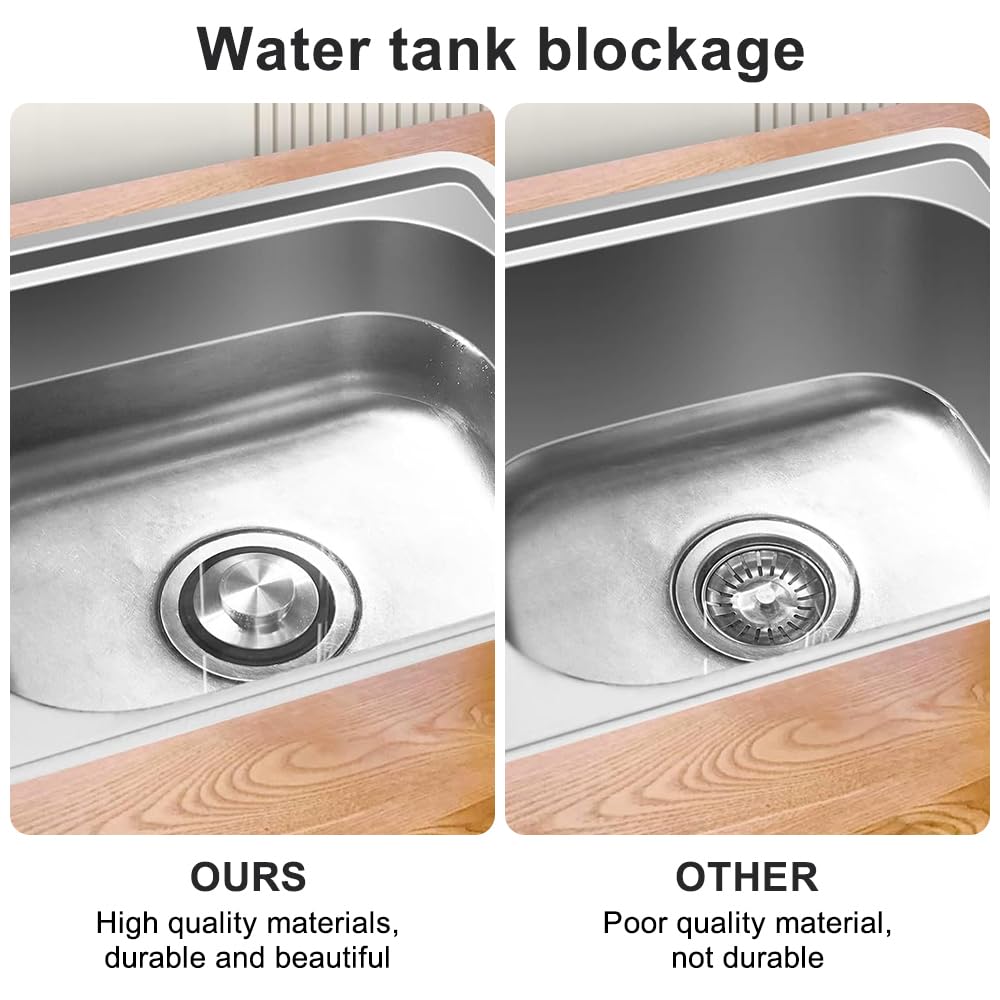 2 PCS Kitchen Sink Drain Stopper,Stainless Steel Kitchen Anty Clogging Cover for 8cm Standard Kitchen Drain Size