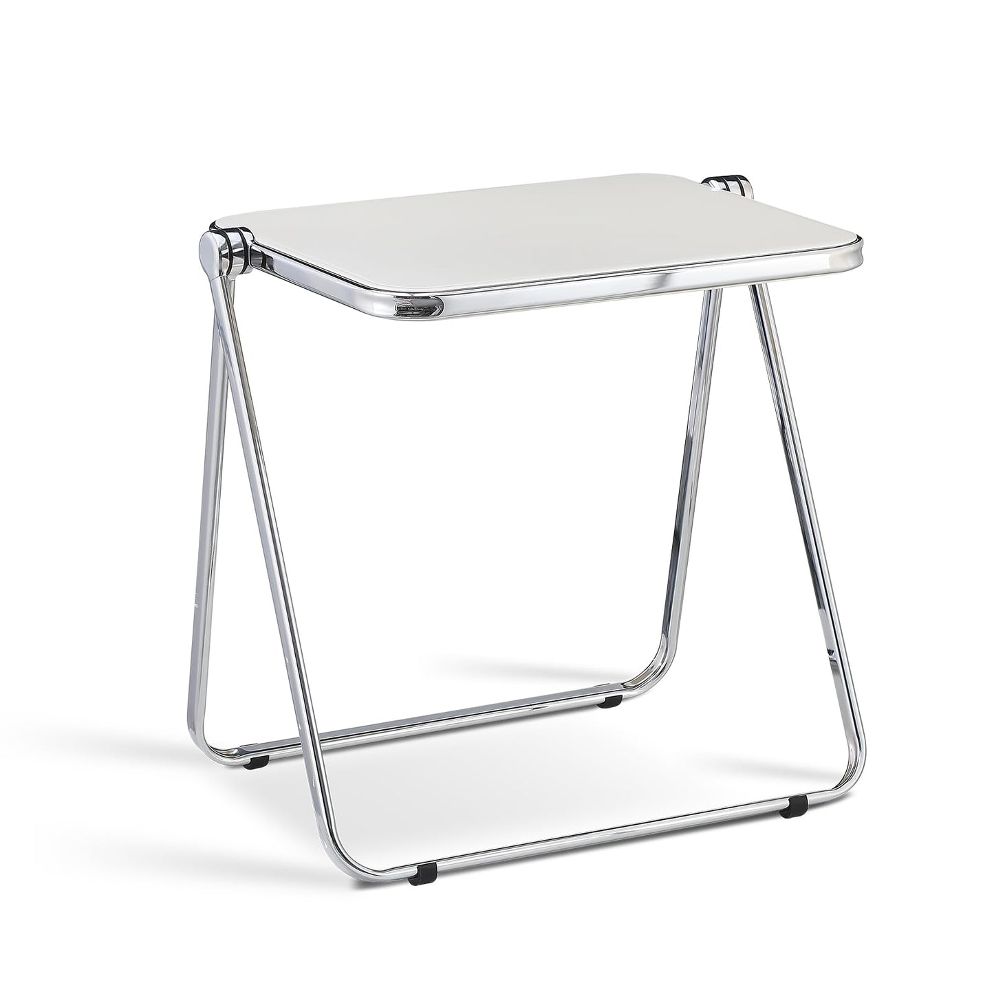 TAO ONE Acrylic Folding Table - Modern TV Tray Dinner Table - Small Folding Table Foldable Computer Desks Space-Saving with Chrome Frame No Assembly