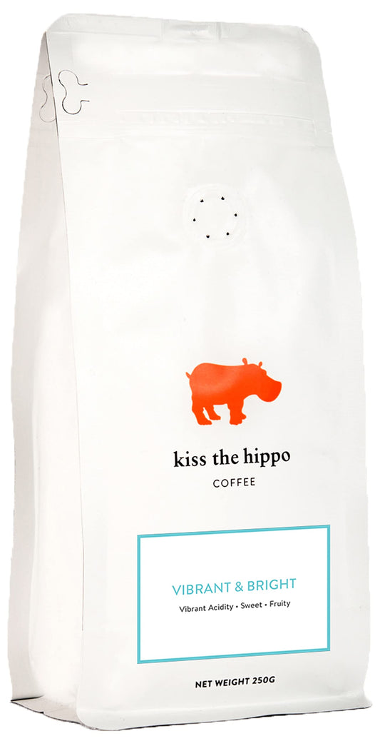 Kiss the Hippo - Vibrant and Bright Coffee | Single Origin | Whole Beans | Cafetiere, Filter | Suitable For Milk | Notes of Red Apple, Orange, Floral