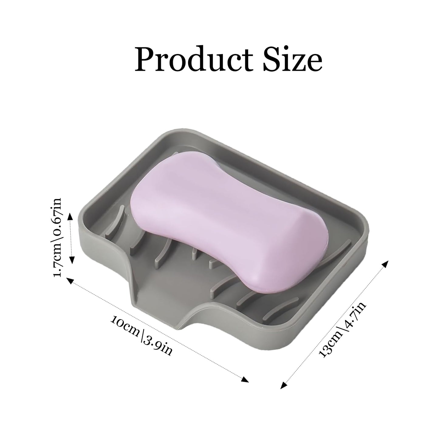 DDUP 2 Pcs Silicone Soap Dish,Self Draining Soap Holder, Portable Shower Soap Box,Easy Cleaning,Soap Container Perfect for Shower, Bathroom, Kitchen