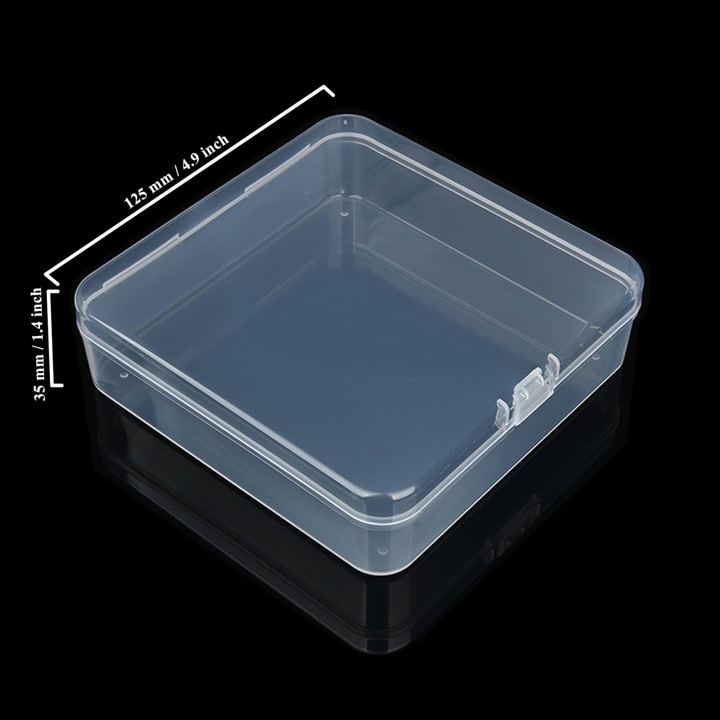 LJY 24 Pack Plastic Storage Boxes with Lids 12.5 x 12.5 x 3.5 cm, Clear