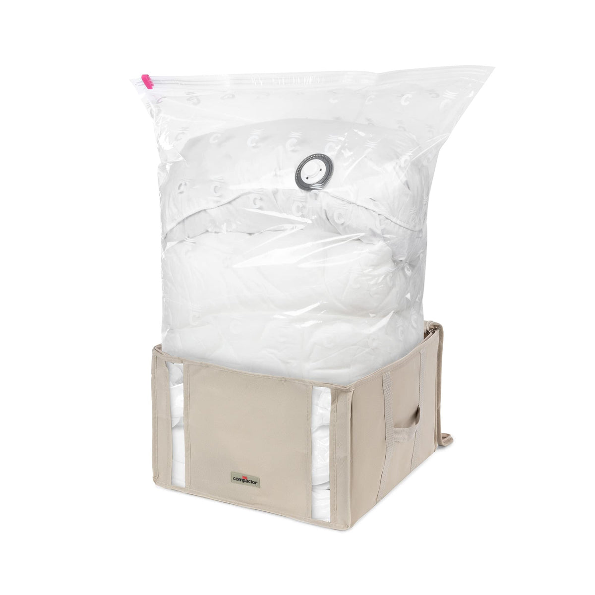 Compactor Dune 3D Semi-Rigid Vacuum Box, Medium, Beige – Space-Saving Solution Sku: RAN7651