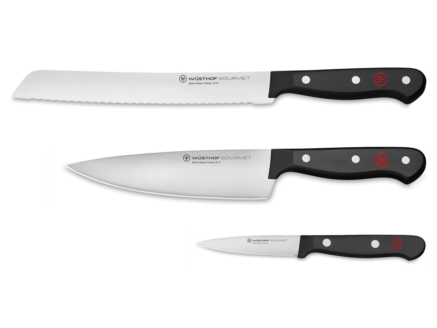 W?STHOF Gourmet 3-piece Set, Black and Silver