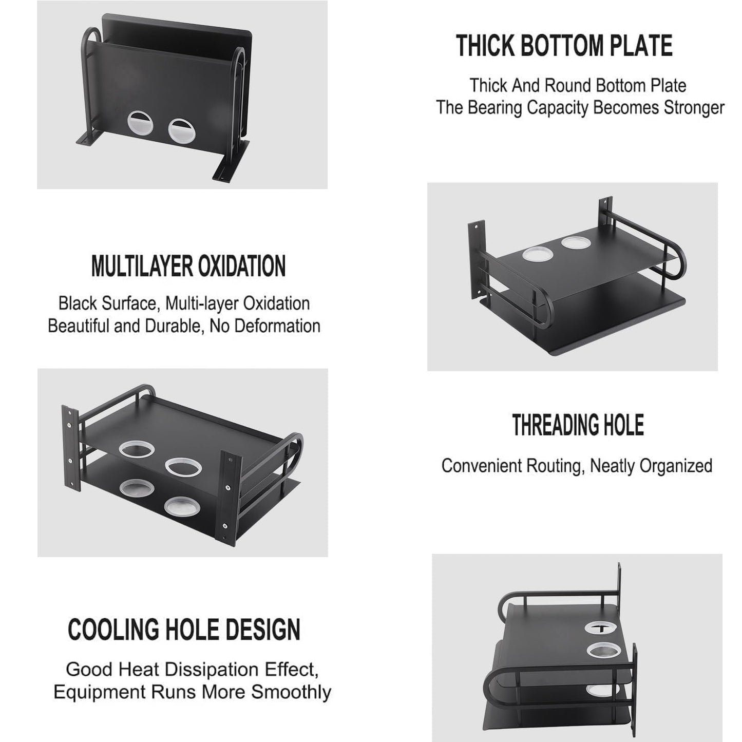 Wall Mount DVD Shelf, 2 Layers Projector Shelf Metal Wifi Router Shelf DVD Player Shelf Floating Glass Shelf Floating Av Shelf Router Shelf Wall