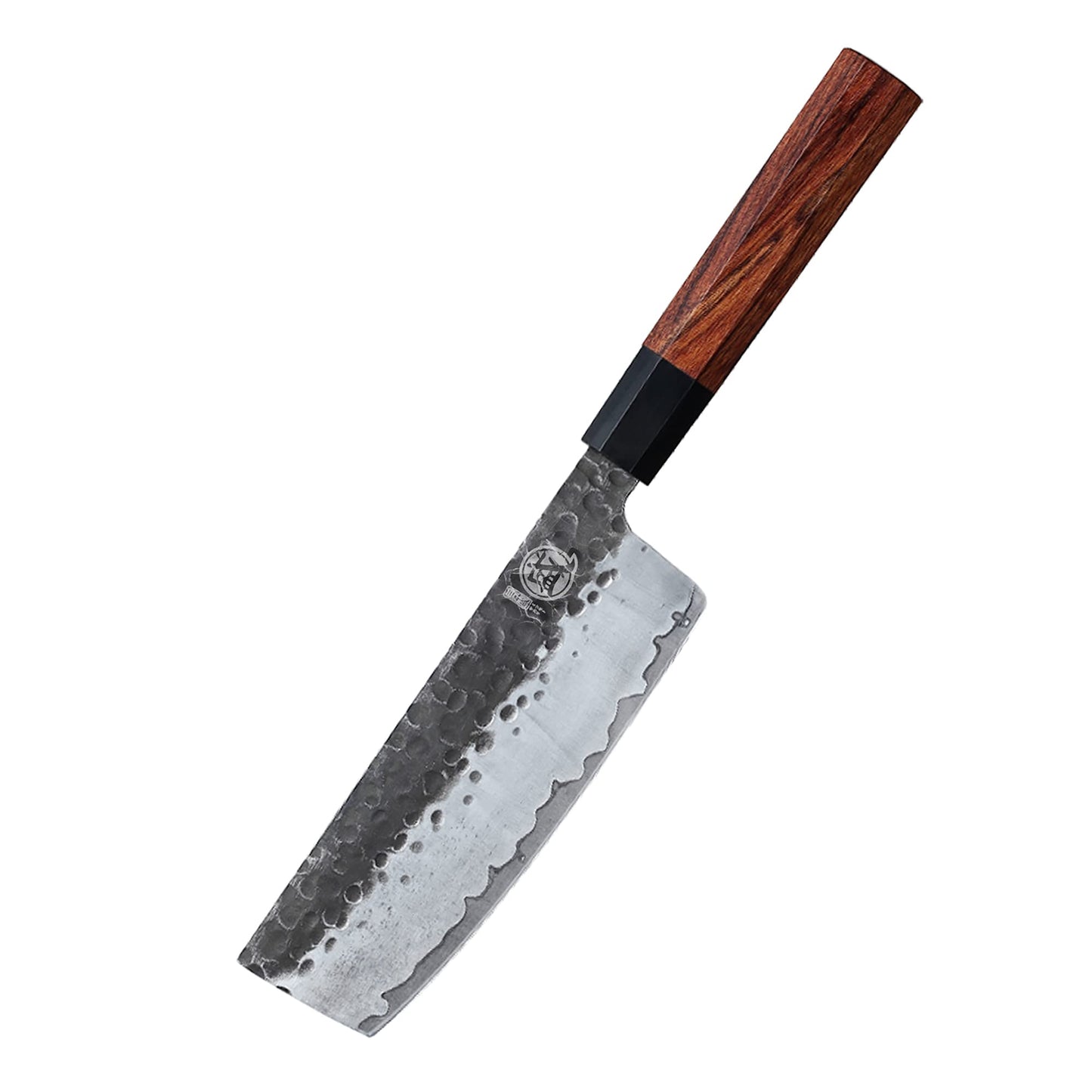 MITSUMOTO SAKARI Professional Chef Knife, High Carbon Stainless Steel Kitchen Japanese Knife, 7 inch Hand Forged Kitchen Vegetable Knives (Rosewood