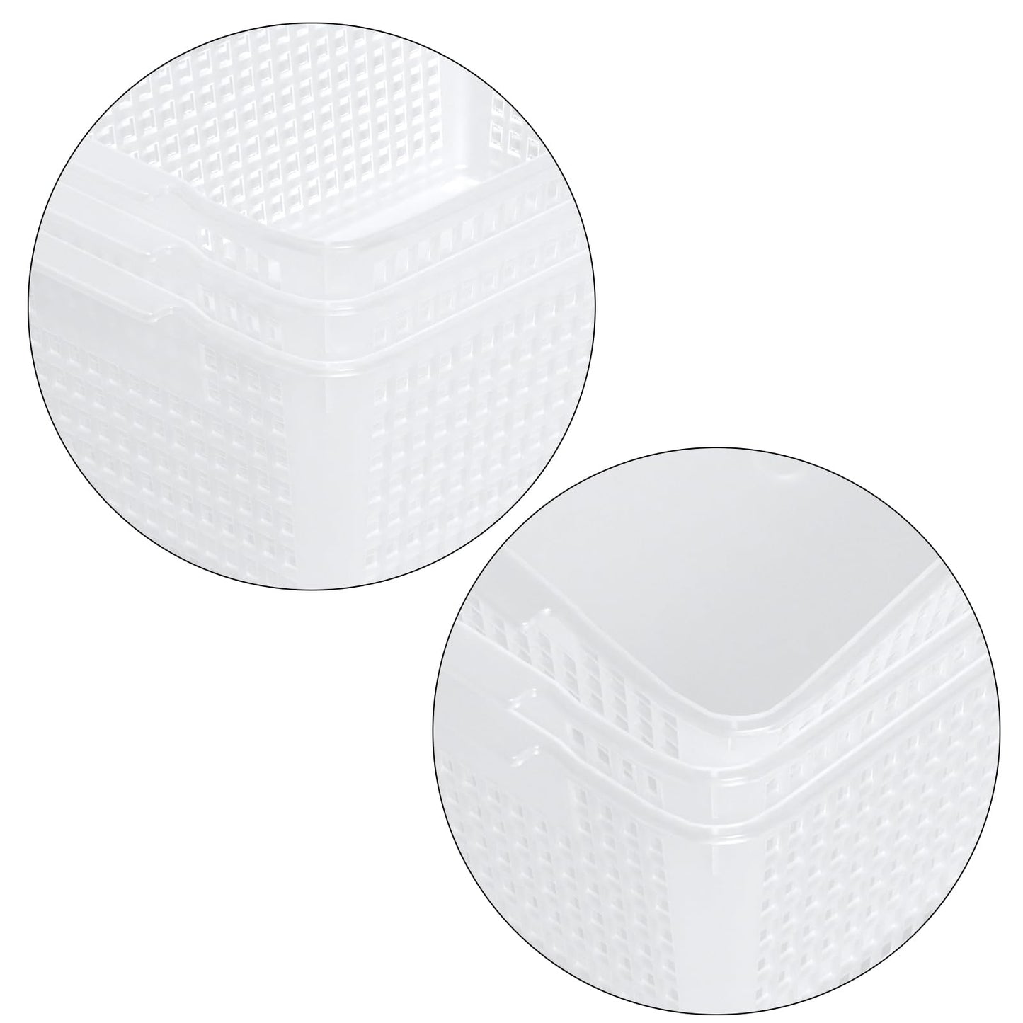Qskely 3-Pack Large Plastic Storage Basket, Clear Kitchen Cupboard Baskets