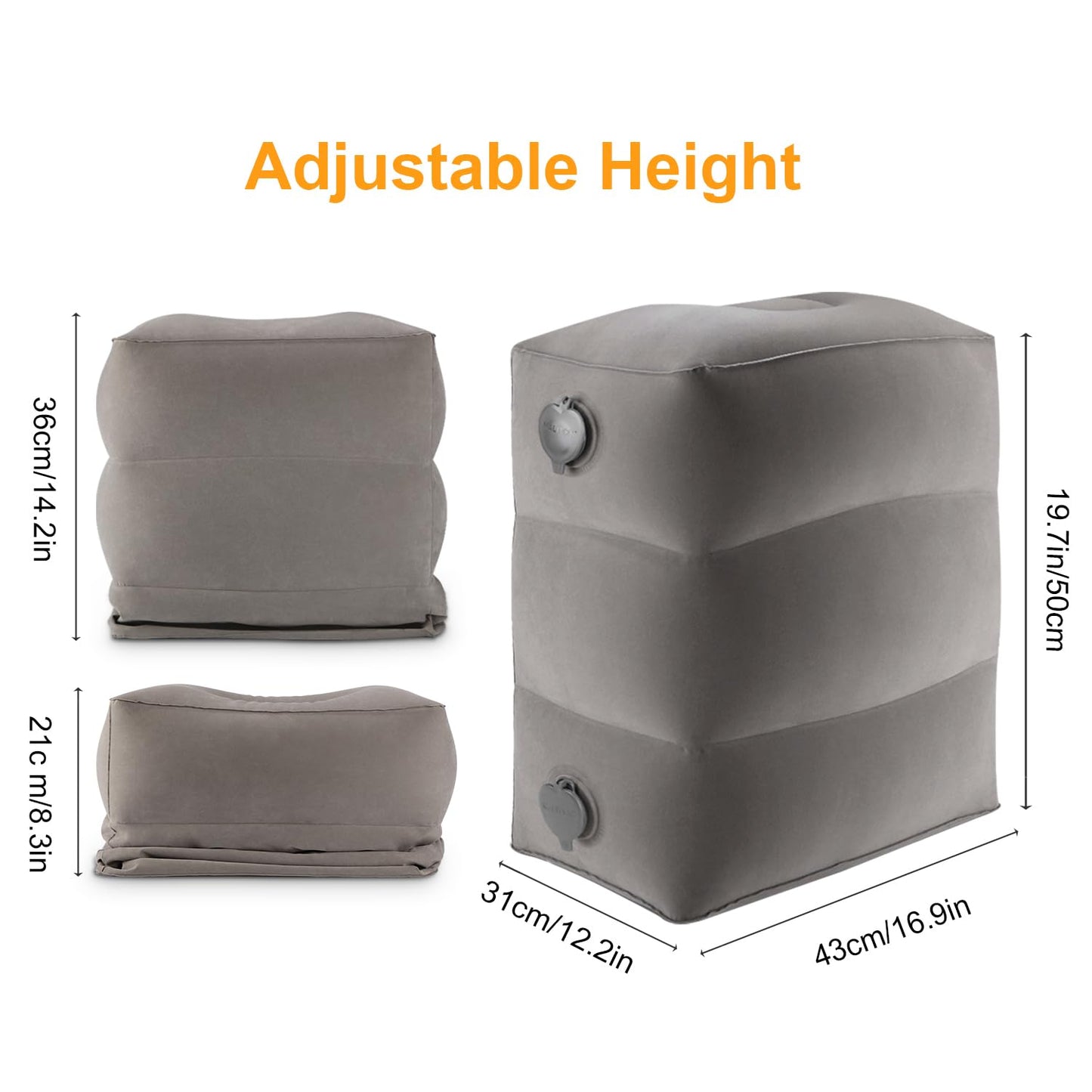 Maliton Airplane Footrest, Inflatable Foot Rest for Kids, Adjustable Height