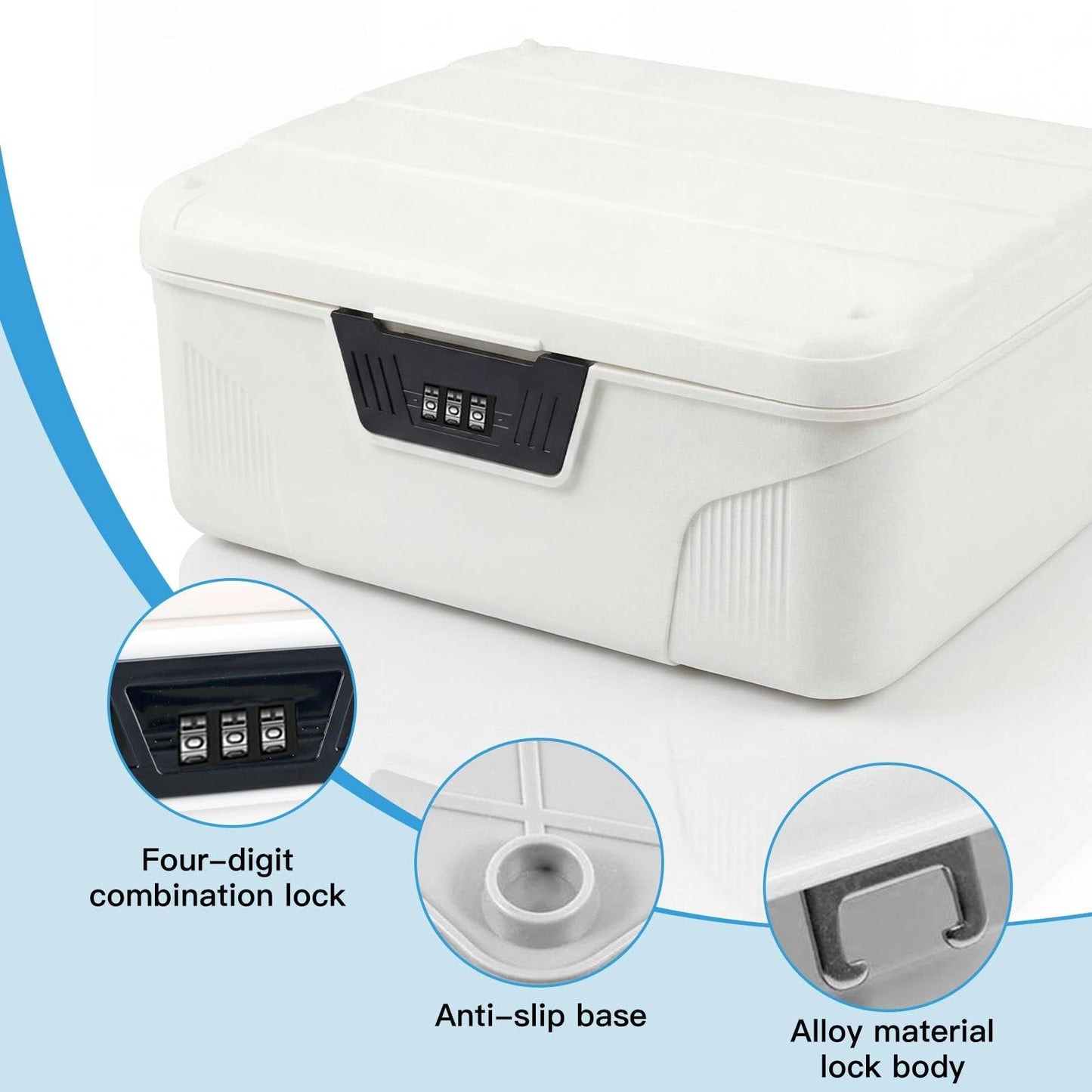Zynaxir Lockable Storage Box Lockable Medicine Box Lockable Box Medicine Lock Box with Code Locked Storage Box for Kitchen Home, School, Office