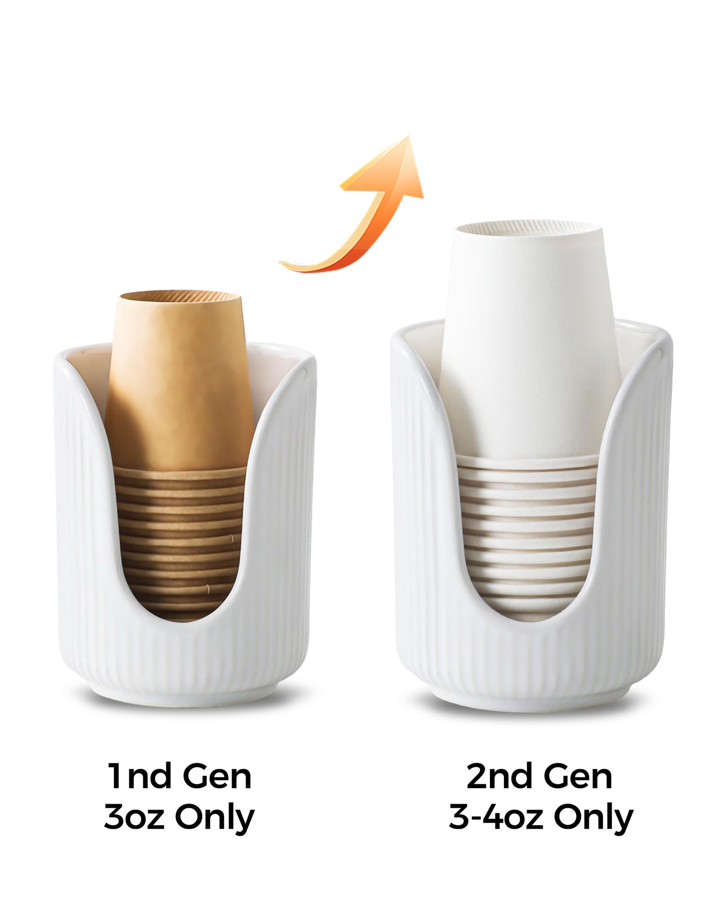 Bathroom Cup Dispenser, 3oz-4oz Ceramic Paper Cup Holder, Small Countertop Mouthwash Dixie Cups Accessories, for Vanity Countertops, Bathroom