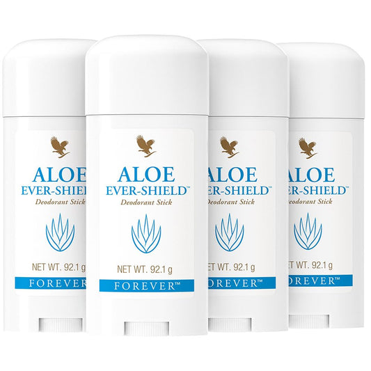 Forever Living Products Forever Aloe Ever Shield Deodorant stick, 92.1g, All day protection, Stain free, Vegetarian & Vegan friendly (bundle of 4)