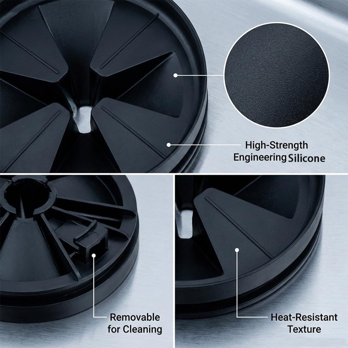 AddLotLot 4 PCS Silicone Garbage Disposal Splash Guard Silicone Waste Disposer Anti Splashing Cover Drain Plugs Cover Sink Baffle Disposal