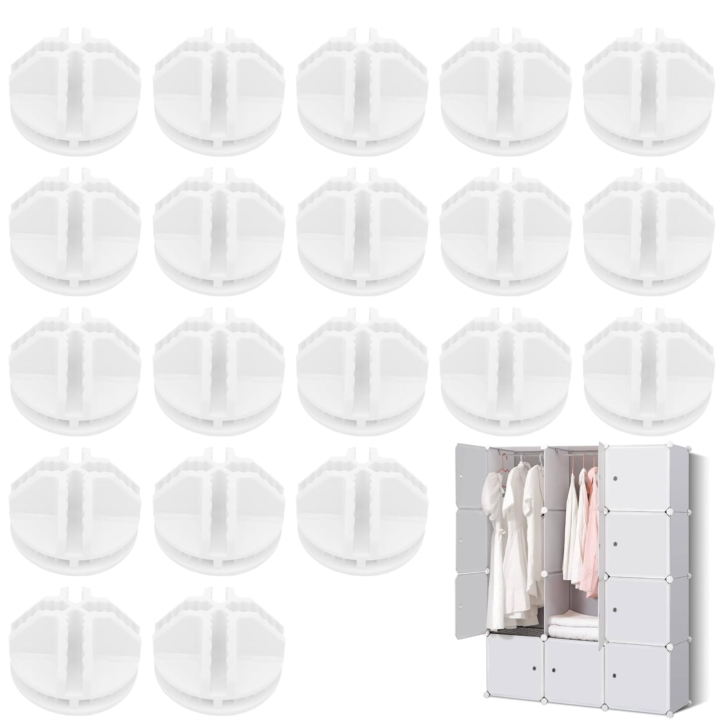 Girihe 20 PCS Storage Cube Connectors, Wirre Grid Storage Accessories C&C Grid Connectors Cubes Storagge Connectorss