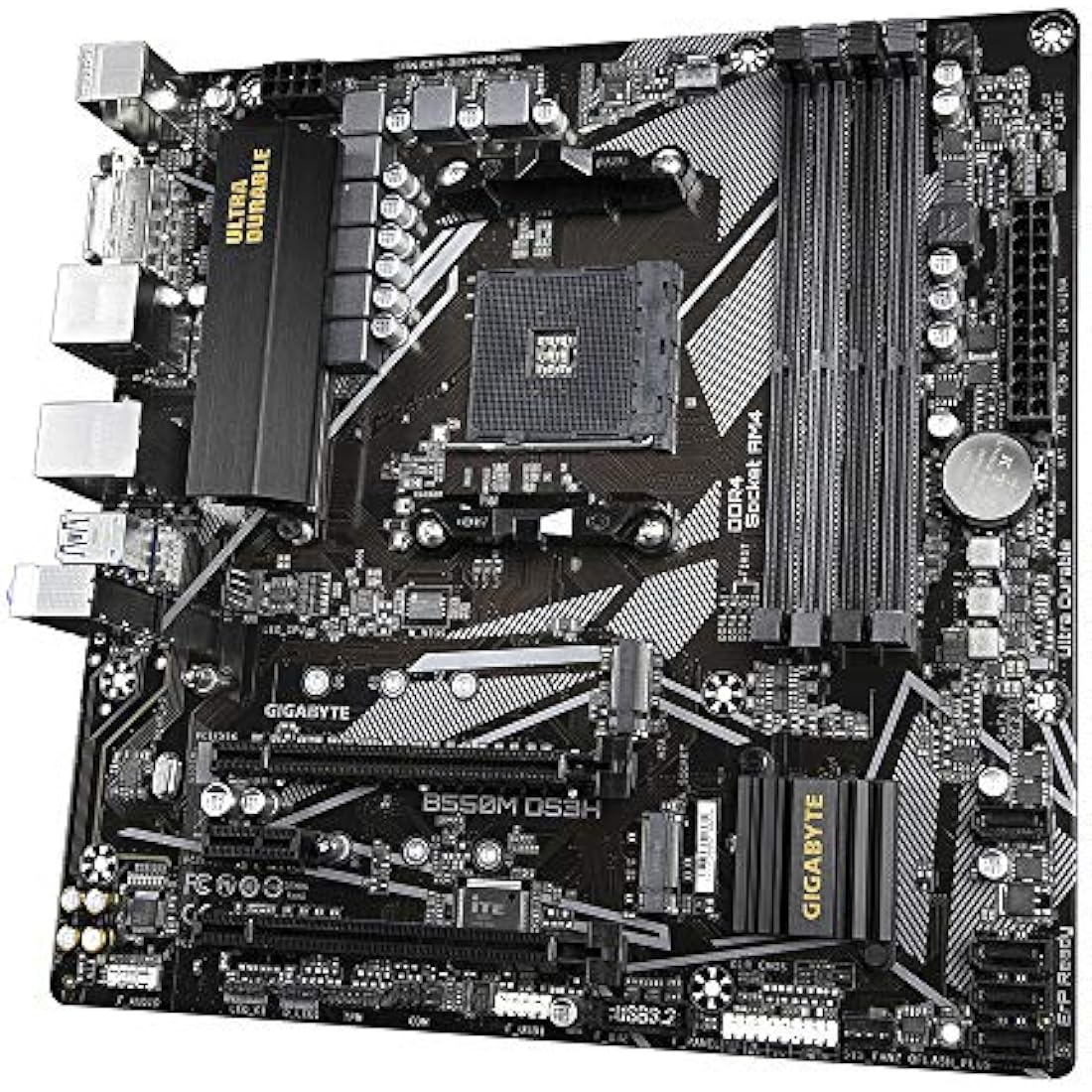Gigabyte B550M DS3H Motherboard - Supports AMD Ryzen 5000 Series AM4 CPUs, 5+3 Phases Pure Digital VRM, up to 4733MHz DDR4 (OC), 2xPCIe 3.0 M.2, GbE LAN, USB 3.2 Gen1