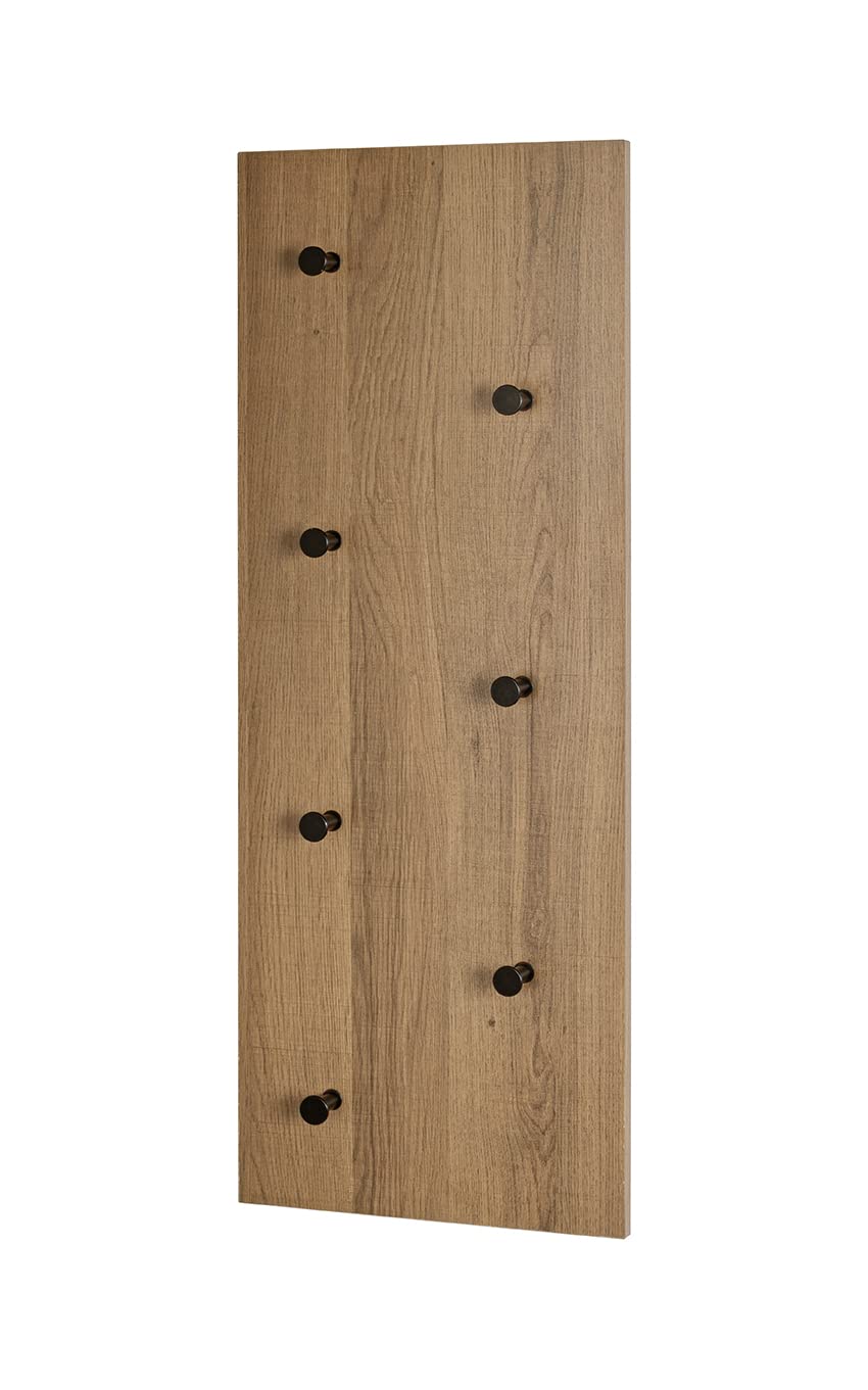 HAKU Wardrobe Oak, Black, MDF, Metal - Dim.: W 80 cm x H 30 cm x D 5 cm, Style: Modern