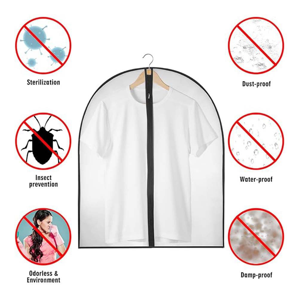 Garment Covers Dustproof Clothes Covers Moth Proof Coat Bag with Zip PEVA Translucent Dress Cover Waterproof Anti-mite Breathable Suit Protector