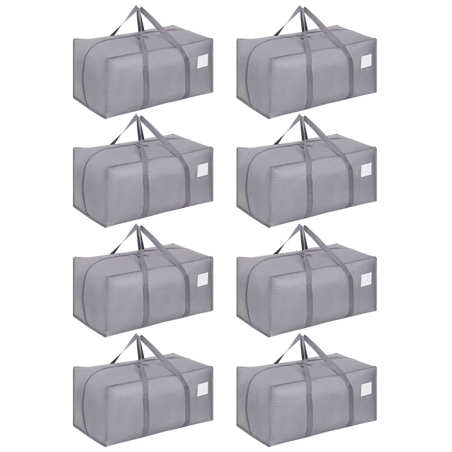 Dntorx 8 Pack 90L Moving Bags, Waterproof Storage Totes, Grey