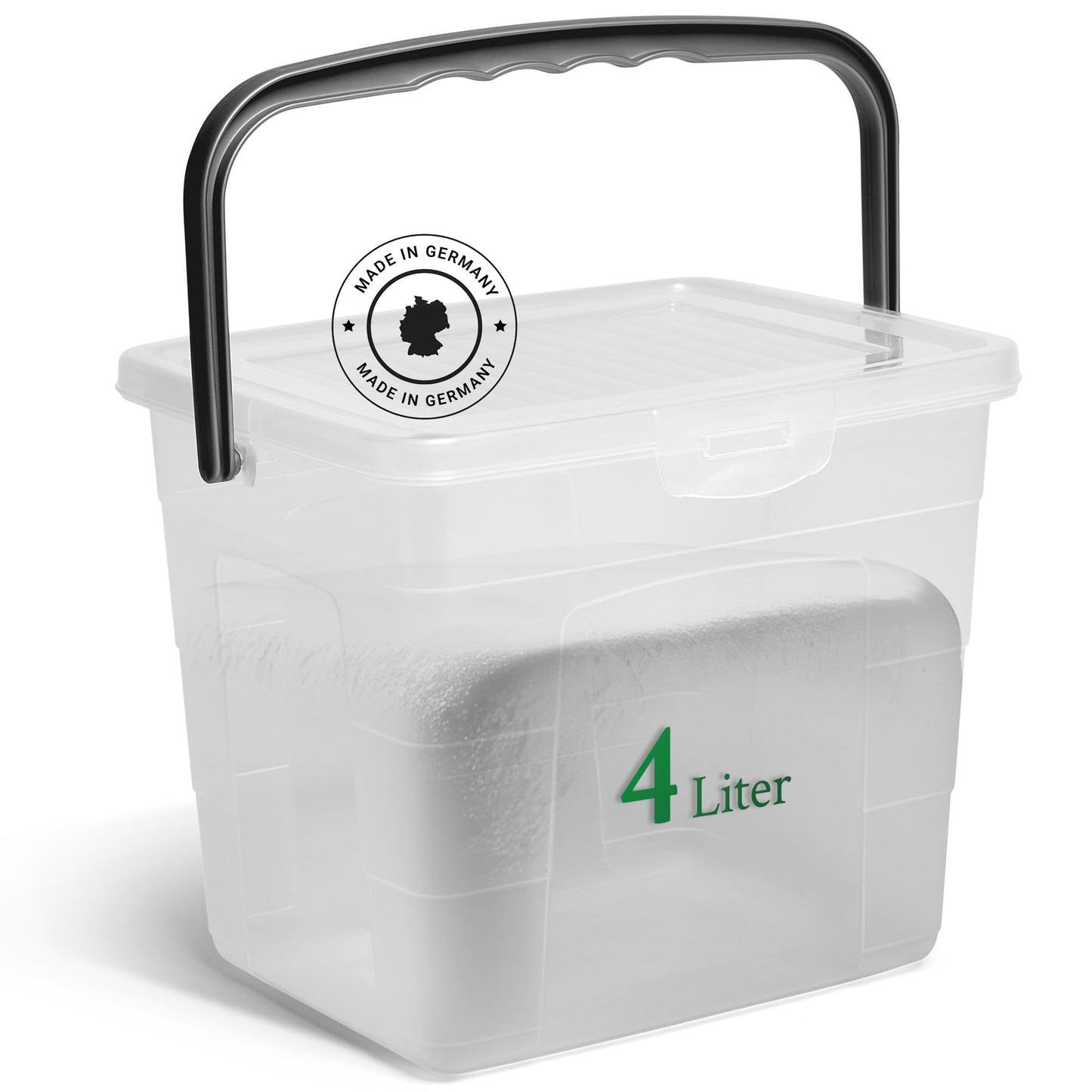 Novaliv Detergent Box with Lid 4 Litres I Transparent I 23.5 x 18 x 18.5 cm I Box Washing Powder Storage Box with Handle Detergent Storage Detergent