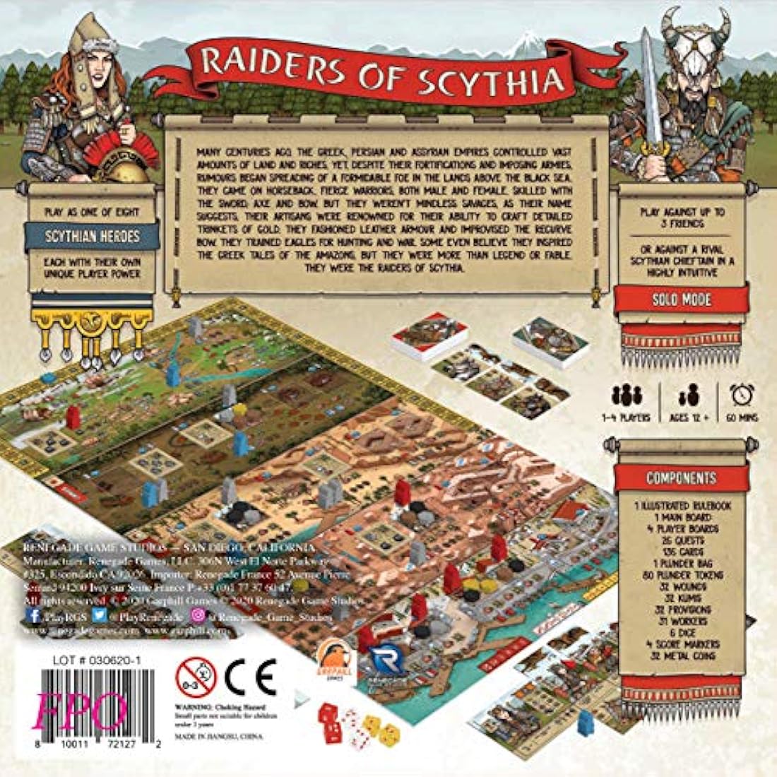 Renegade Game Studio | Raiders of Scythia | Board Game | Ages 12+ | 1-4 Players | 60-80 Minutes Playing Time, Multicolor