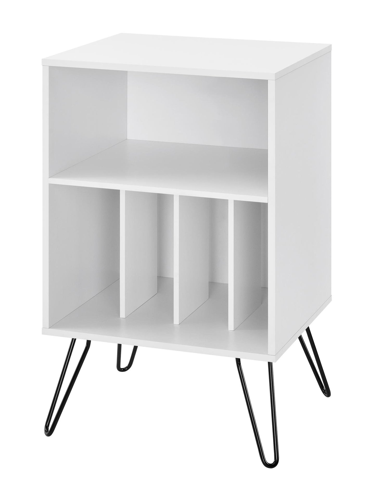 Ameriwood Harmony Turntable Stand, Wood Look White, 86.61 cm (H) x 52.58 cm (W) x 45.72 cm (D)