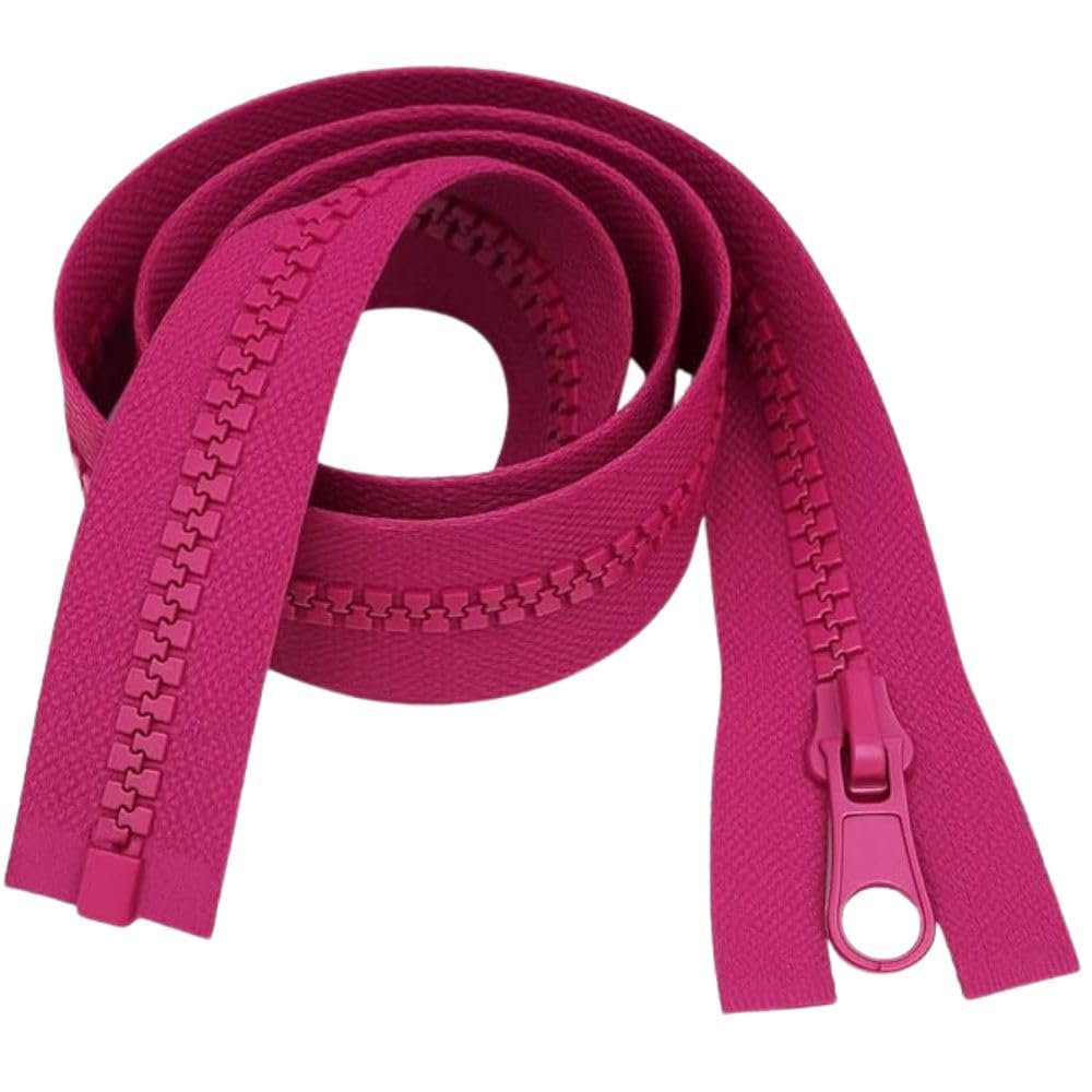 34" (86cm) Fuchsia Chunky Zip - Heavy-Duty Open-Ended Separating