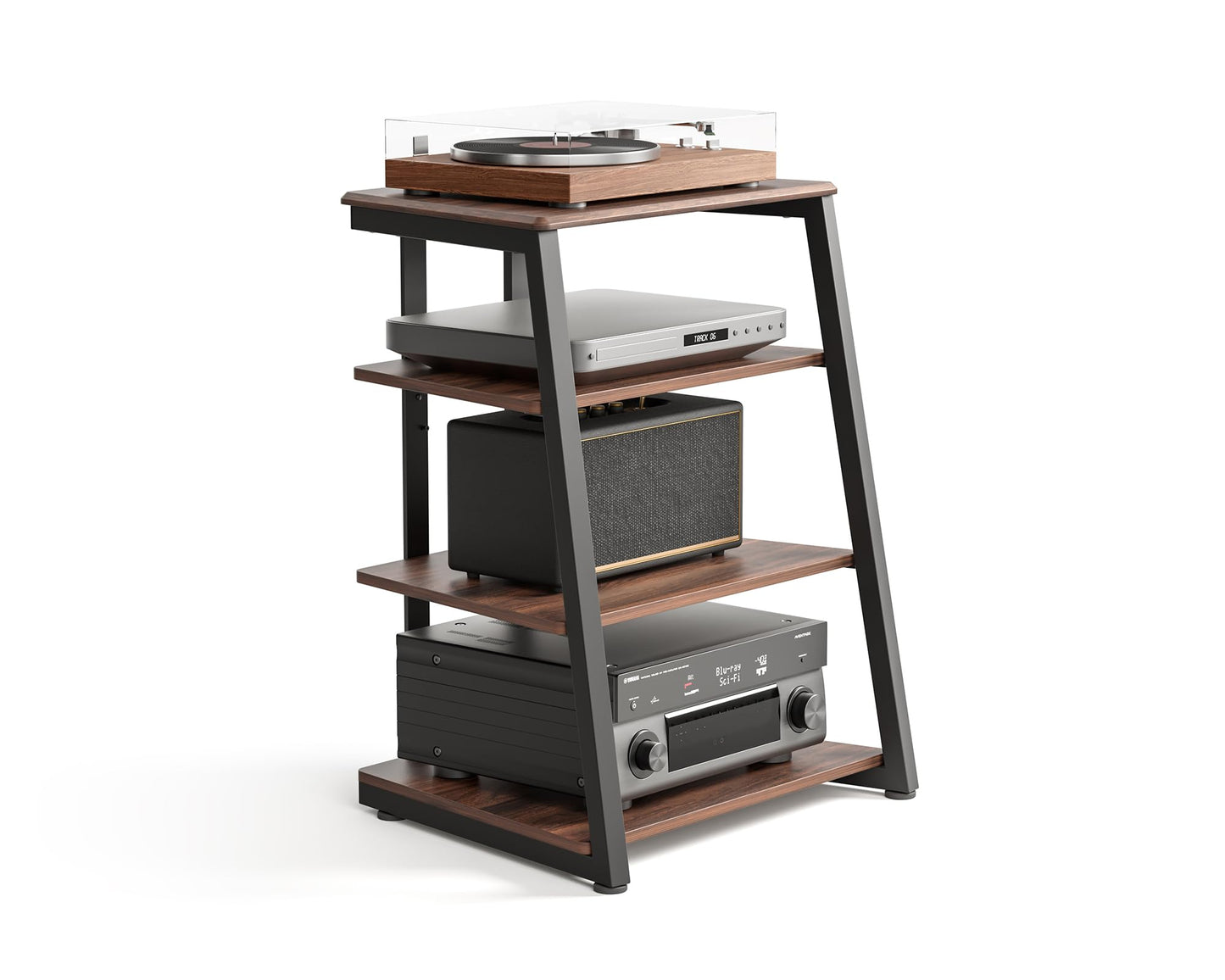 FITUEYES HIFI Stand Record Player Stand, Load Capacity 50KG, Walnut
