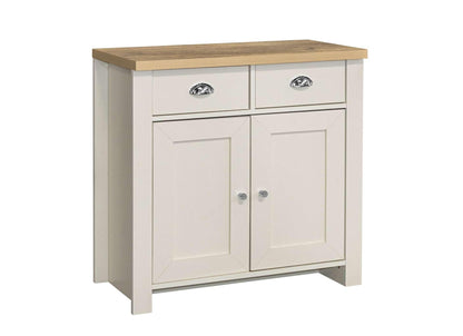 Birlea Highgate 2 Door 2 Drawer Sideboard Cream & Oak Effect