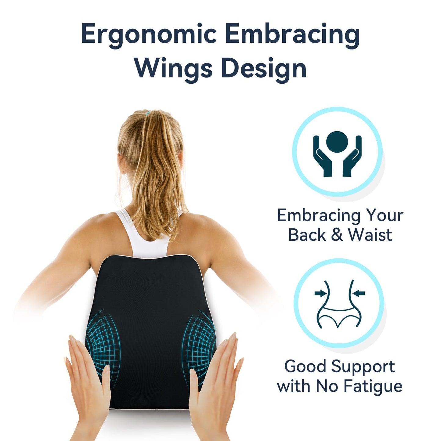 Travel Ease Memory Foam Seat Cushion & Lumbar Support Pillow Set, Ergonomic Comfort for Office Chair, Car Seat, Home Use & Travel