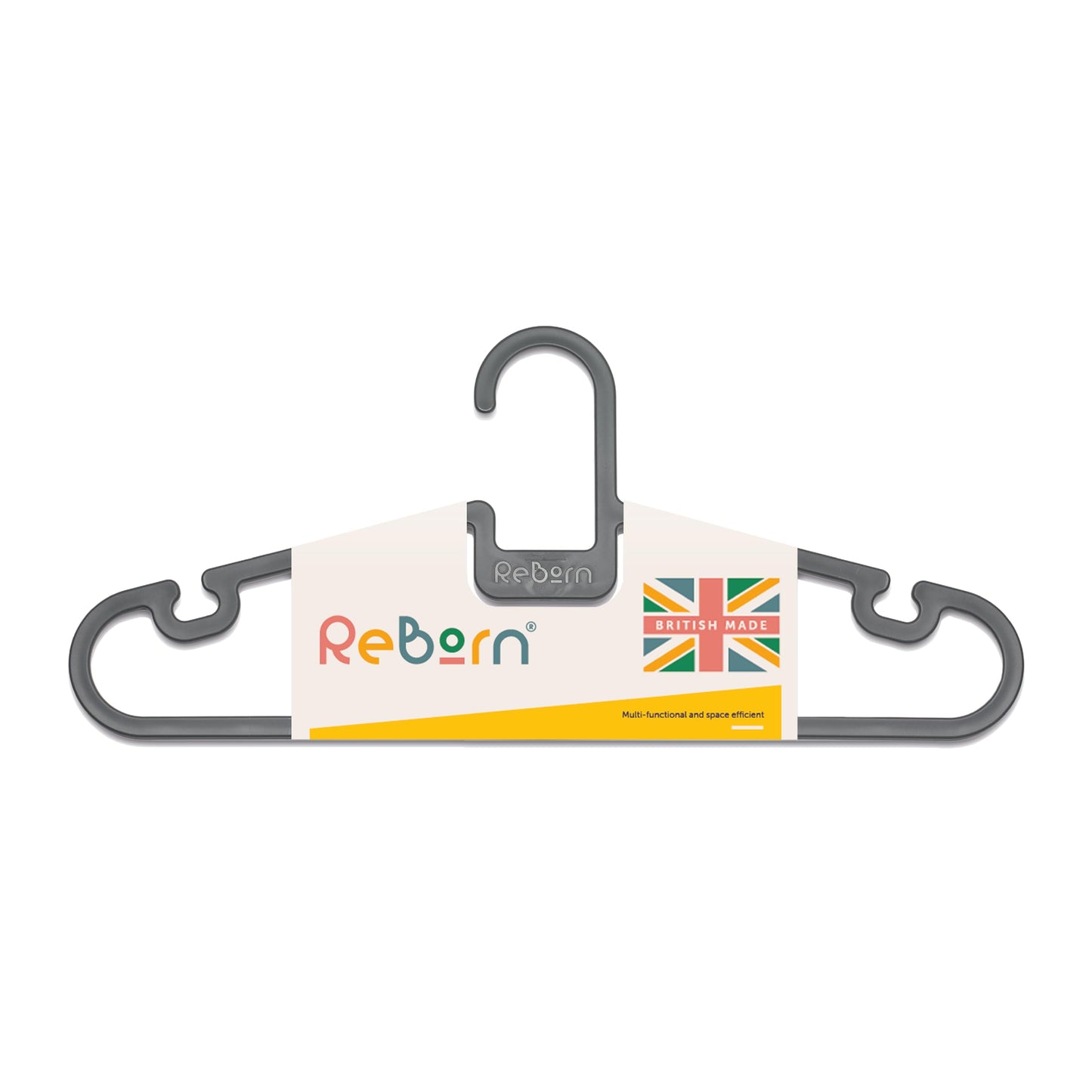 ReBorn Recycled Coat Hangers Pack of 5 Wardrobe Clothes Non Slip Made in UK