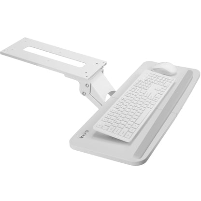 VIVO Adjustable Computer Keyboard and Mouse Platform Tray Ergonomic Under Table Desk Mount Drawer Underdesk Shelf, White, MOUNT-KB03W…