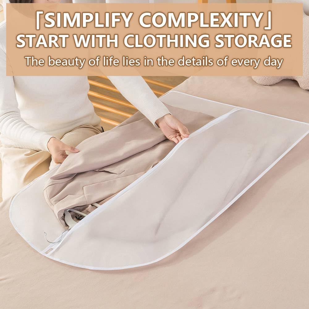 5PCS Garment Bags, 60 x 100 cm (24 x 40 inch) Dustproof Garment Covers