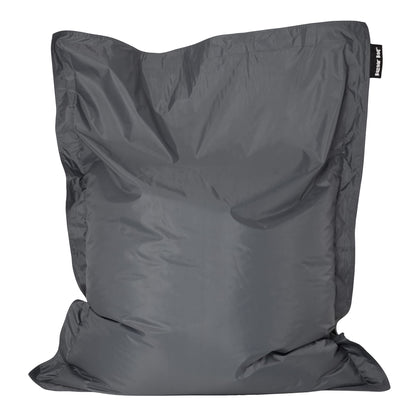 Bean Bag Bazaar Giant Bean Bag, Slate Grey, Water-Resistant Fabric, Large Outdoor Floor Cushion with Filling Included, 180cm x 140cm, Garden Chairs,