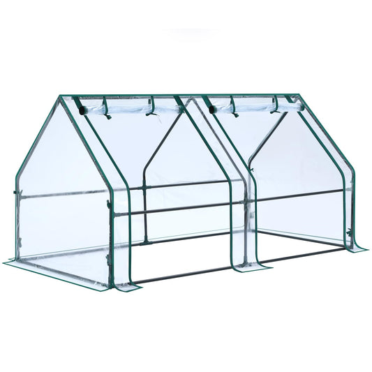 Ohuhu Portable Mini Greenhouse, 71"x36"x36" Greenhouses for Outdoors with Dual Large Zipper Doors & Ground Stakes, Waterproof & UV Protected Plastic