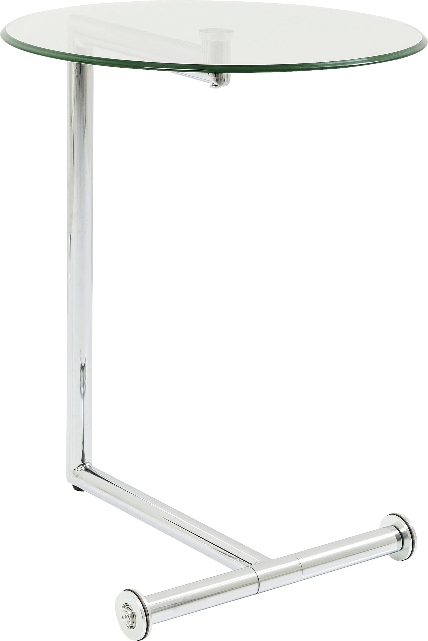 Kare Design Side Table Easy Living Clear, Silver, Steel Chromed, Safety Glass, Coffee Table, Table for Living Room, bedroom, hallway, 63x46x46 cm