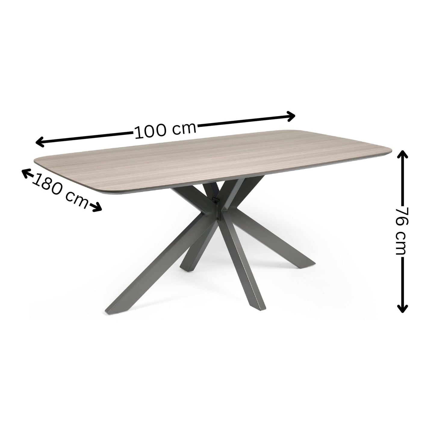 Julian Bowen Noah Rectangular Dining Table, Brown - H76 x W180 x D80cm