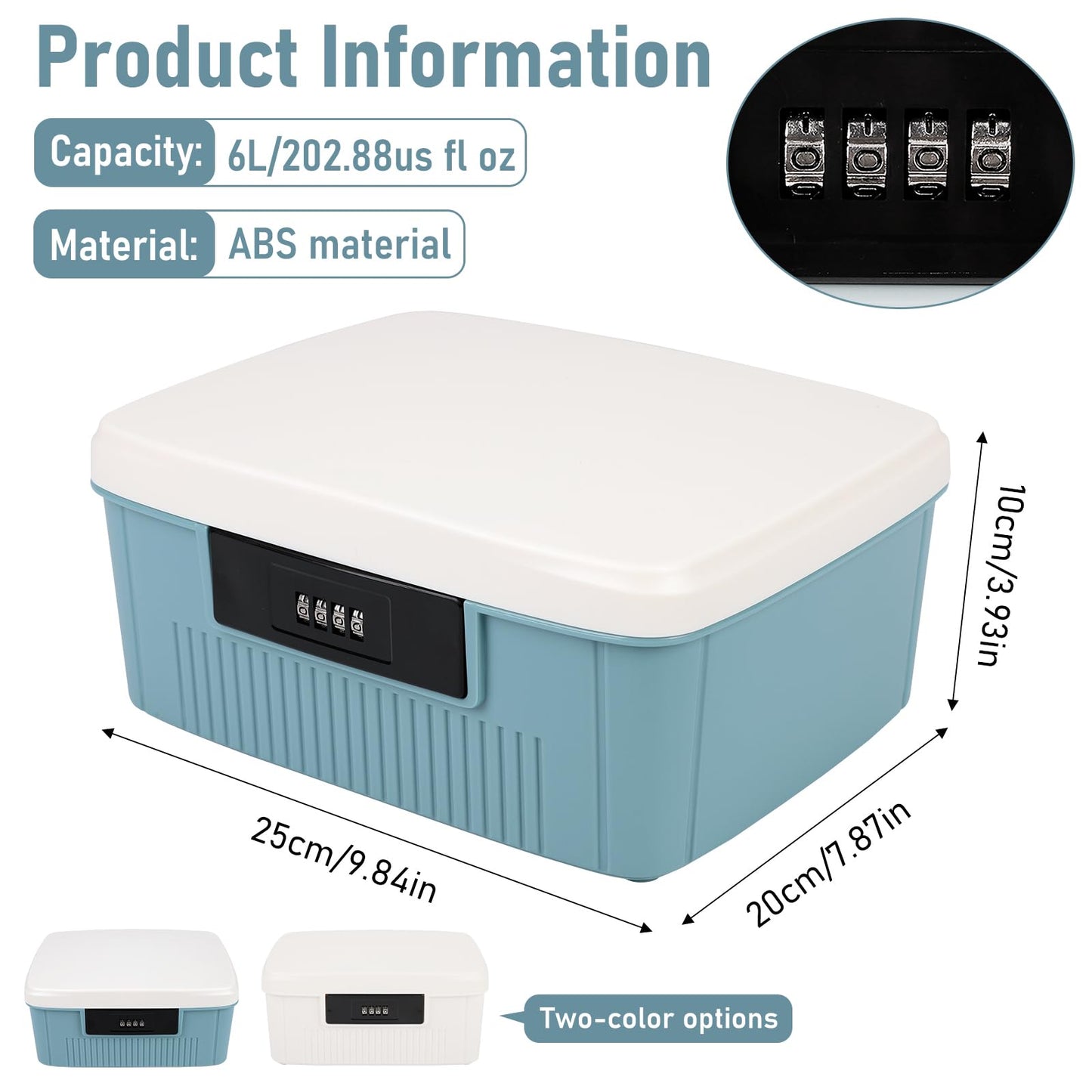 Medicine Storage Box, 25x20x10cm Lockable Medicine Box with 4 Digital Combination Lock and Removable Tray Double Layers Multi Grid Medicine Box