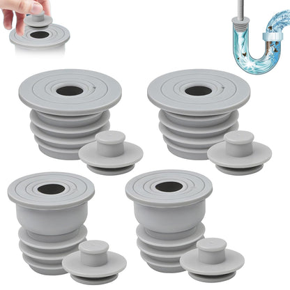 Hounyou 4 Pcs Washing Machine Pipe Connector, 35-40mm & 45-50mm Odour Control Waste Pipe Connector with Built-in Valve for Bathroom
