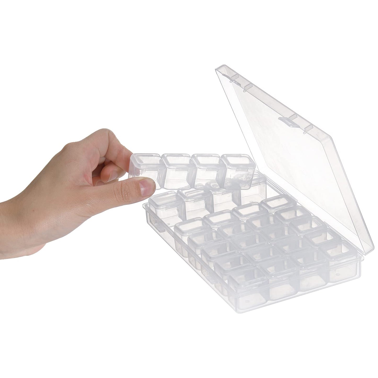Lawei Pack of 10 Diamond Embroidery Box Diamond Painting Storage Boxes, Sorting Boxes Each with 28 Compartment