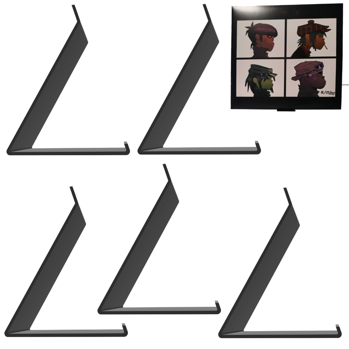 Print It Uk Now Playing Vinyl Record Stand Display Holder 5 Pack - Black