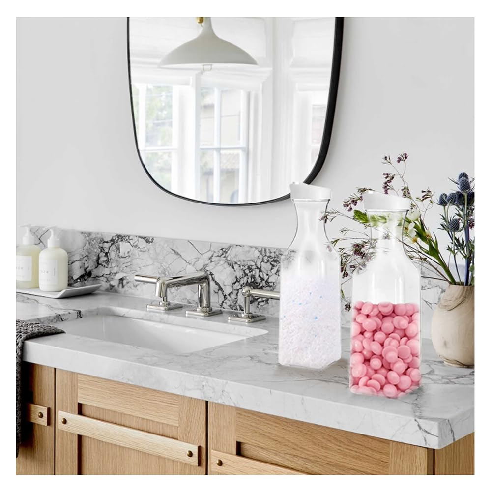2pcs 1.5L Transparent Detergent Dispenser - Reusable Laundry Powder Storage with Durable PP for Fabric Softener