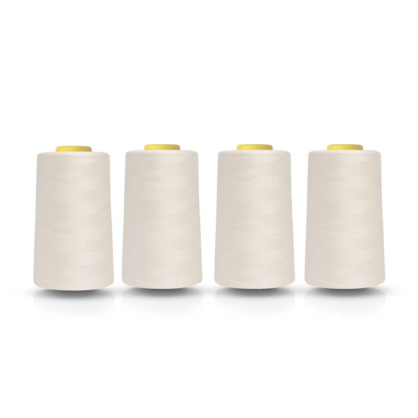 Realm Overlocking Sewing Machine Polyester Thread x Four 5000 Yards Cones White Black Natural Navy Red Grey (Cream)