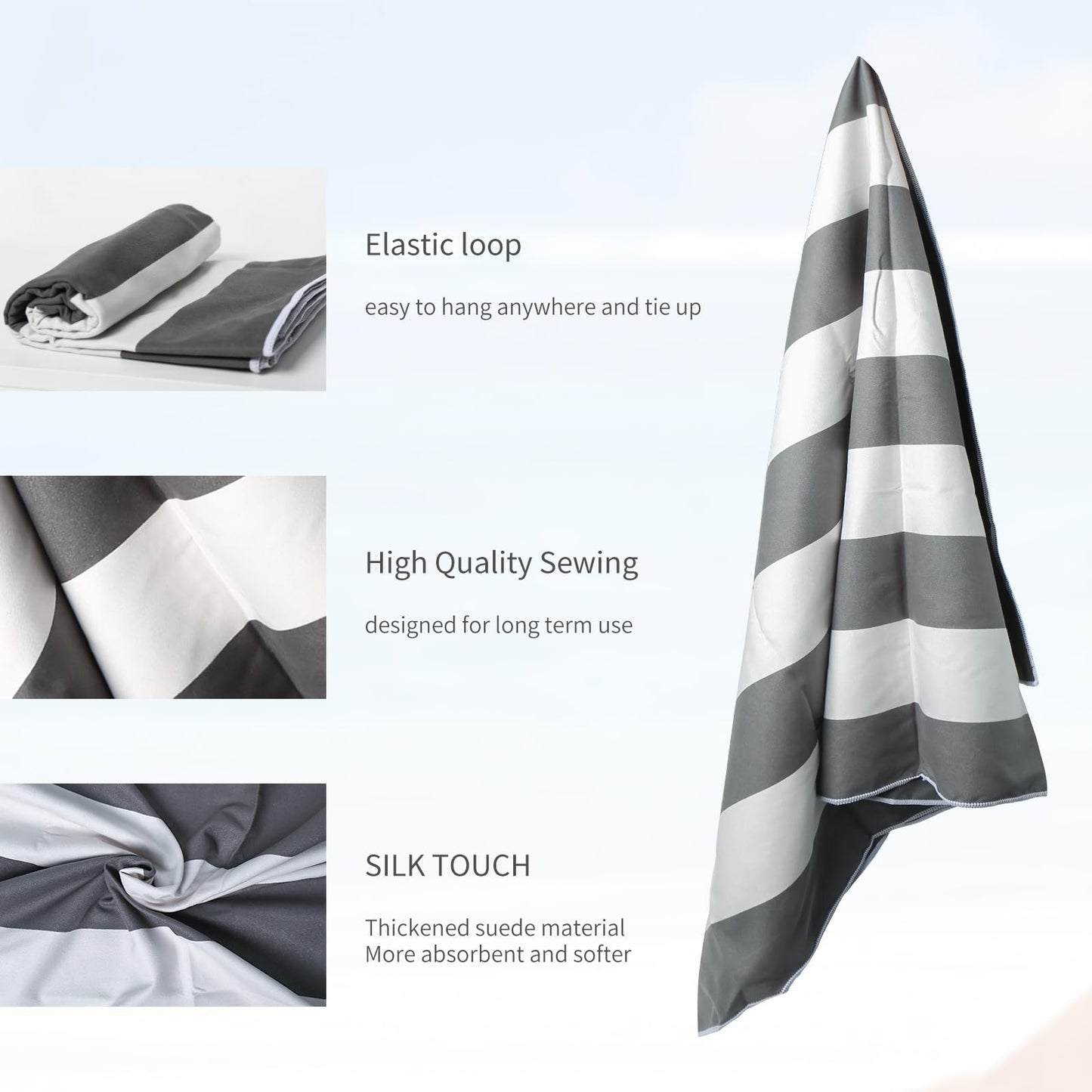 Vorvowry Microfibre Beach Towels for Adults Women Men Extra Large Lightweight Quick Dry Sand Free Travel Towel Double Sided Printing for Swim Sports