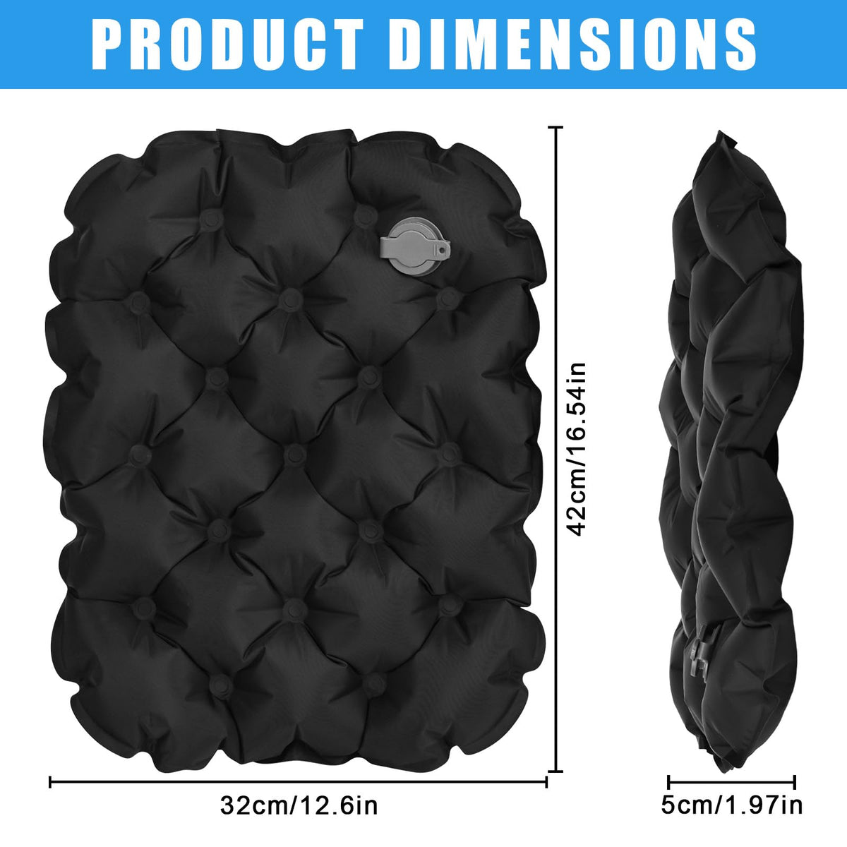 XTDMJ Inflatable Seat Cushion, Portable Travel Seat Cushion, Foldable and Lightweight, Air Seat Pad for Travel Camping Backpacking Sports Event
