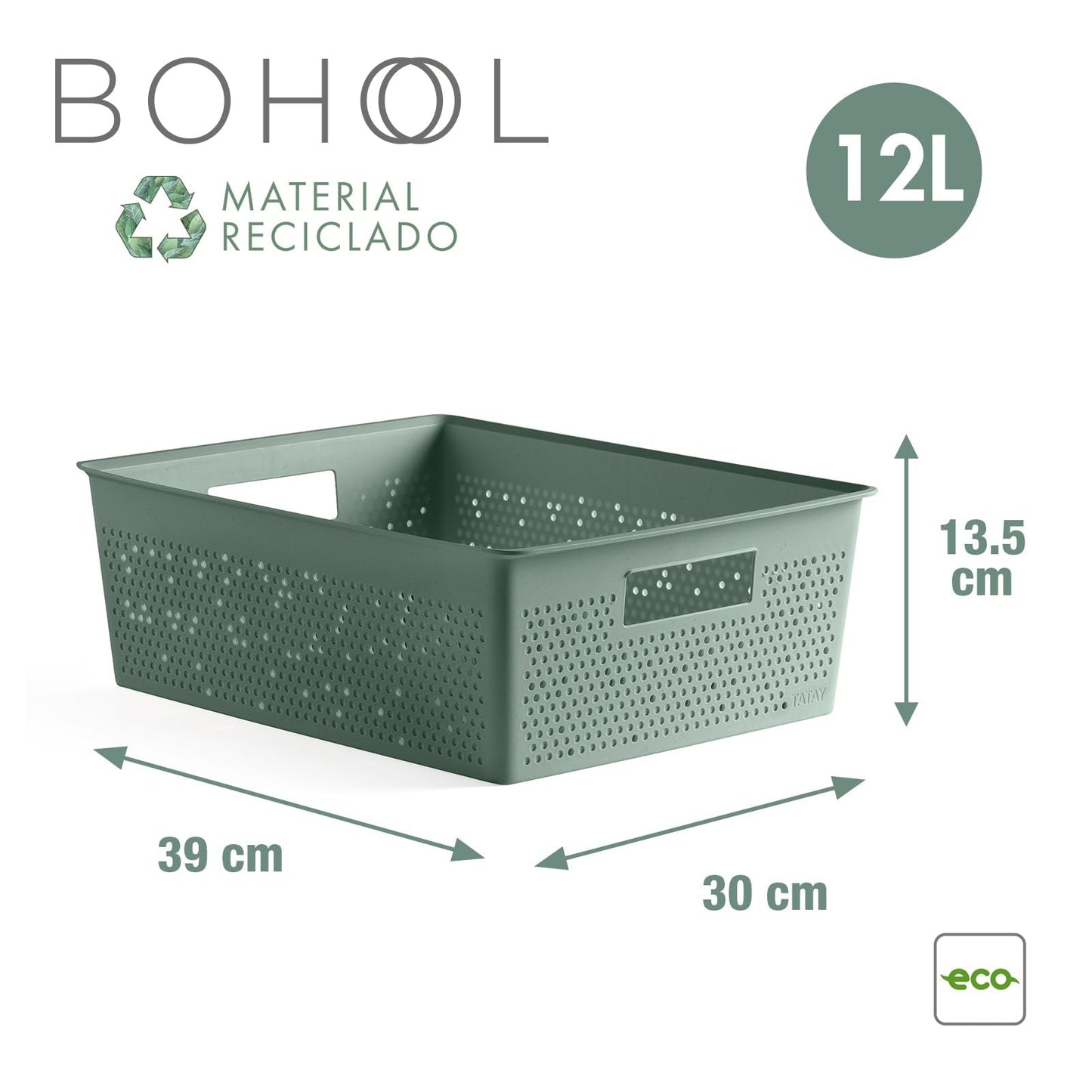 TATAY Storage Basket Bohol 12 L Optimal Ventilation Modular Storage Design