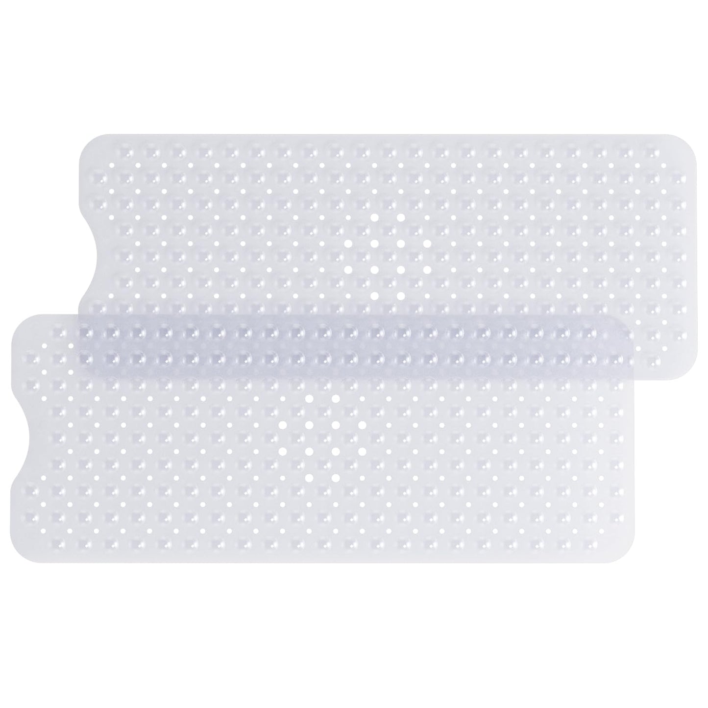HITSLAM Non Slip Bath Mat for Tub, 101 x 40cm Extra Long Shower Mat Anti Mould, Machine Washable Bathroom Bathtub Mat with Suction Cups and Drain