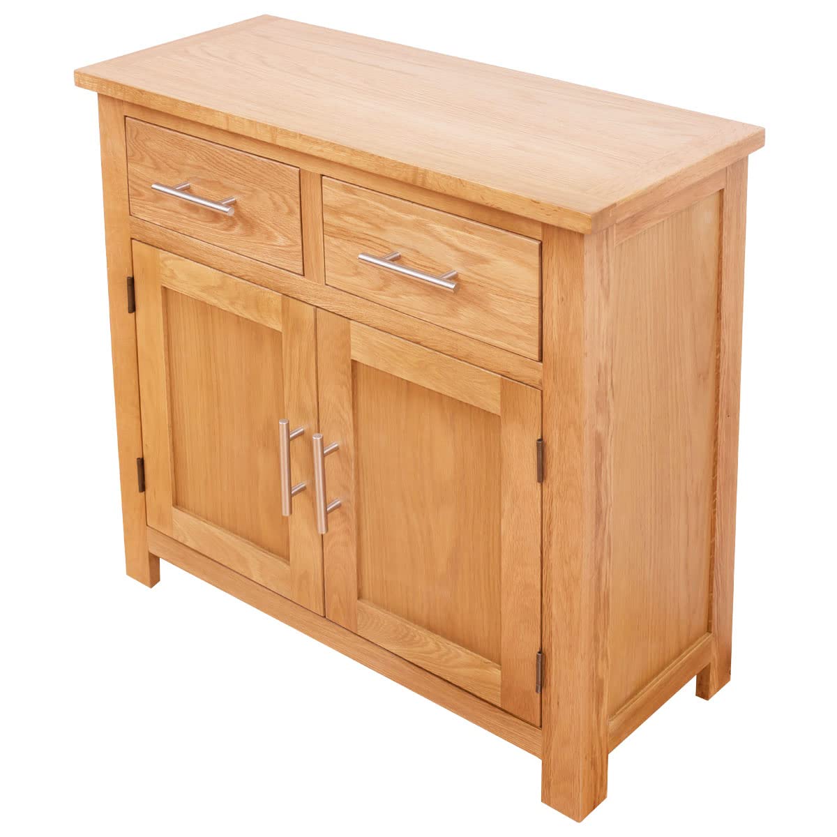 Aurotrice OAK Small Sideboard Living Room Storage 2 Doors 2 Drawers Mini Sideboard Natural