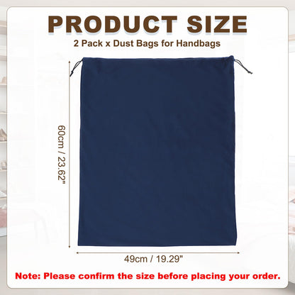 sourcing map 2 Pack Dust Bags for Handbags, 19.3x23.7" Cotton Drawstring Storage Pouch Bag Dust Cover Storage Bags for Purses Shoes Boots Daily
