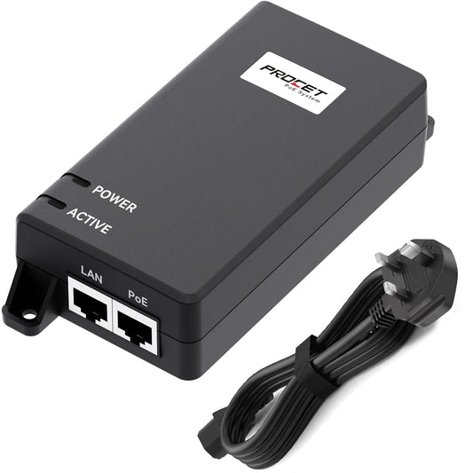 PROCET 10 Gigabit PoE Injector 60W PoE++, IEEE802.3af/at Standard Compliance for eero PoE 7, UniFi E7 Campus, U7 Wireless Access Point, AI Pro PTZ