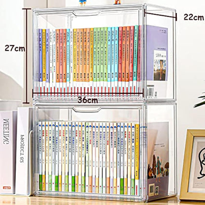 Siyecioa Acrylic Display Case for Collectibles, Transparent Acrylic Display Box with Door, Organizer & Protectors for Pop Figures, Funko Pop、Blind Box、Lego、Minifigure Figurines、Trophy（36×22×27cm）